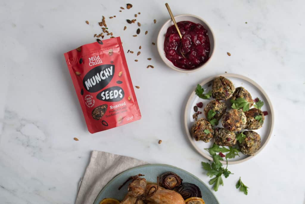 Seeded Lentil & Cranberry Stuffing Balls - Munchy Seeds : Munchy Seeds